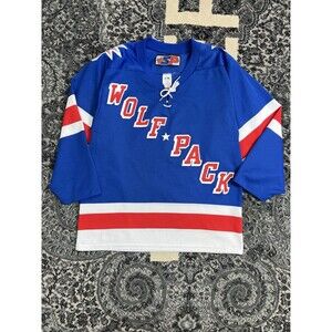 SP Authentic New York Rangers AHL Wolf Pack hockey jersey Size S Made In Canada